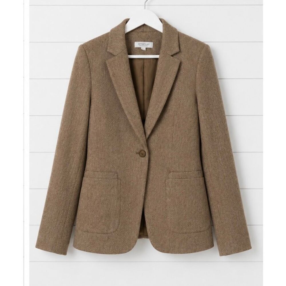 Emanuel Emanuel Ungaro silk wool blend tan blazer size 12